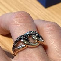 Anello Swarovski Pavé nero e oro rosa
