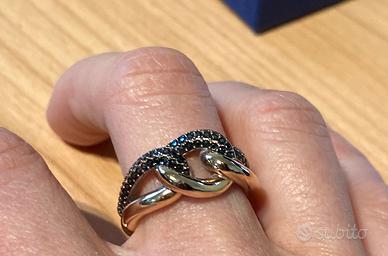 Anello Swarovski Pavé nero e oro rosa