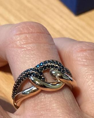 Anello Swarovski Pavé nero e oro rosa