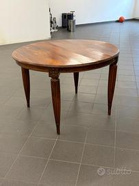 Tavolo rotondo allungabile, antico-stile Luigi VXI