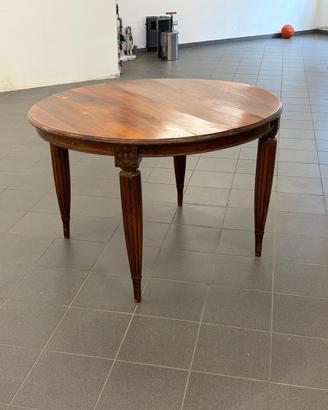 Tavolo rotondo allungabile, antico-stile Luigi VXI