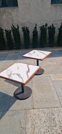 
Coppia tavolini moderni 80x80 effetto marmo