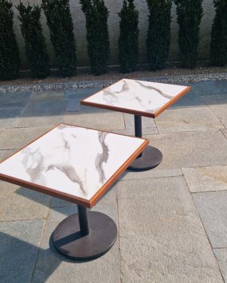 
Coppia tavolini moderni 80x80 effetto marmo