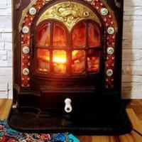 Stufa a legna, decorativa, in ghisa, antica