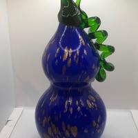 Grande zucca in vetro di Murano oro immerso