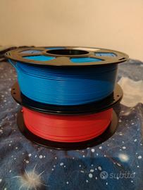 2 rotoli da 1 chilo (rosso e blu) per stampa 3d