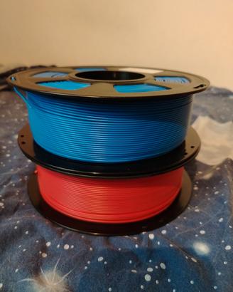 2 rotoli da 1 chilo (rosso e blu) per stampa 3d