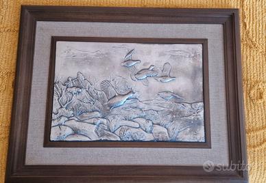 LA CACCIA di BRUNEL  bassorilievo argento 925