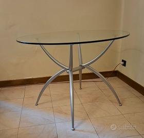 TAVOLO VETRO TONDO CALLIGARIS 