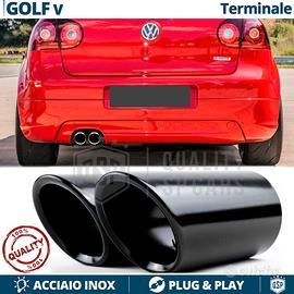 Terminali Scarico per VW GOLF 5 Acciaio Inox NERO