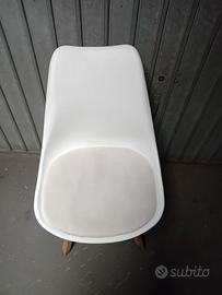 Sedie in plastica/propilene, cuscino  in ecopelle