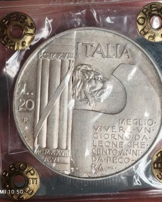 20 lire d'argento 1928