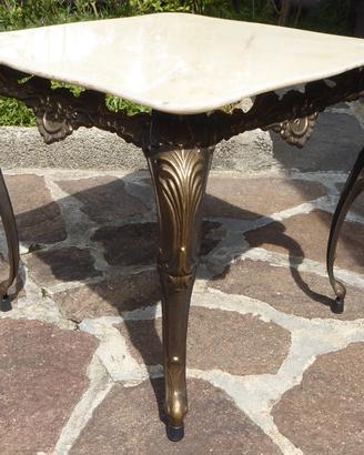 Tavolino da caffe' in bronzo, marmo stile Luigi XV
