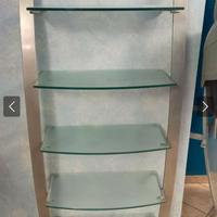 2 Basi Mensole Acciaio e  vetro