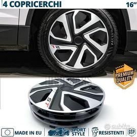 4 Copricerchi per KIA 16 Pollici Silver e Nere ST