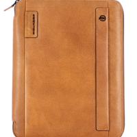 Piquadro portablocco cuoio A4 con zip