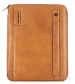 Piquadro portablocco cuoio A4 con zip