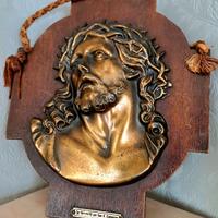 ANTICO BASSORILIEVO SCULTURA BRONZO CRISTO GESÙ 