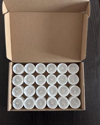 Set completo di 24 candele LED tea light con pile