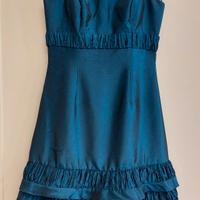 Vestito elegante in taffeta'  blu Royal 