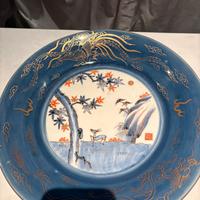 Coppia piatti bianchi e blu Giappone