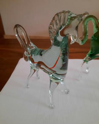 Cavalli in vetro di murano 