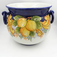 Vaso in ceramica vietrese maiolicato a mano