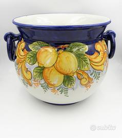 Vaso in ceramica vietrese maiolicato a mano