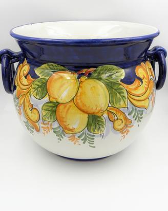 Vaso in ceramica vietrese maiolicato a mano
