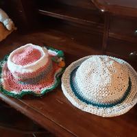 2 cappelli cotone uncinetto