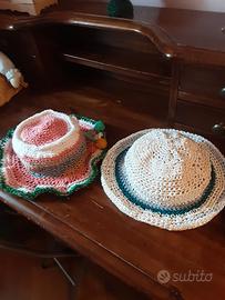 2 cappelli cotone uncinetto
