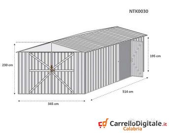 Box auto in Acciaio lamiera 360x514cm 18mq beige