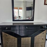 camera da letto moderna nero e grigio lucida