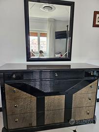 camera da letto moderna nero e grigio lucida