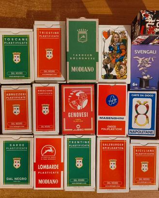 Collezione carte da gioco regionali italiane, etc.