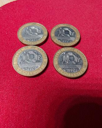 Lotto 4 Monete Rare 10 Franchi 