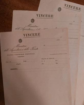 Moduli fascisti "vincere" Milizia Forestale
