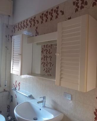 Mobile bagno sospeso bianco con specchio e luci