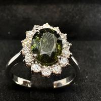 Anello oro 18kt zaffiro e diamanti.   161/20