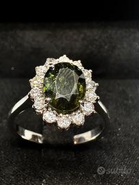 Anello oro 18kt zaffiro e diamanti.   161/20