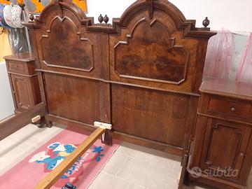 letto matrimoniale in radica noce stile veneziano