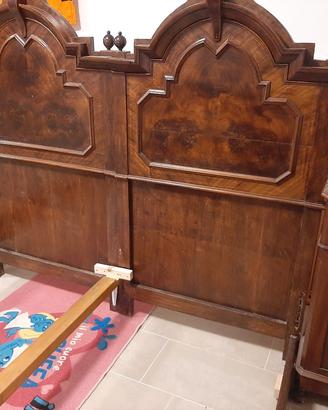 letto matrimoniale in radica noce stile veneziano
