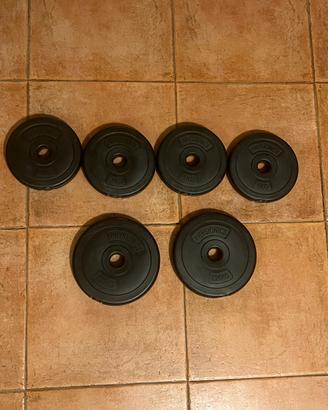 Set da 6 pesi Physionics - x4 da 1kg, x2 da 1,5kg