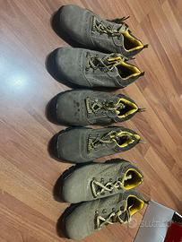 Scarpe antinfortunistiche marroni e gialle