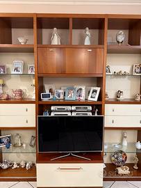 Parete attrezzata, splendida, in legno massello