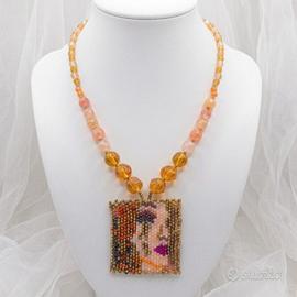 Collana Artigianale pietre naturali Boho artKlimt