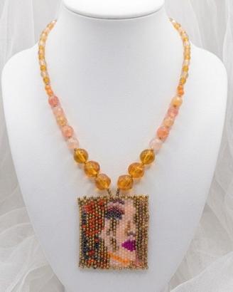 Collana Artigianale pietre naturali Boho artKlimt