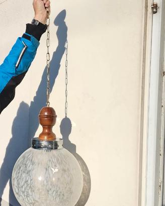 Lampadario d’epoca in vetro soffiato primi ‘900