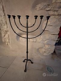 Menorah Ferro Battuto h.80 candelabro ebraico