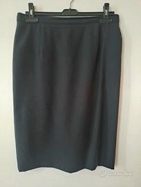 Gonna Midi Vintage Lana Made in Italy XXL Nera 